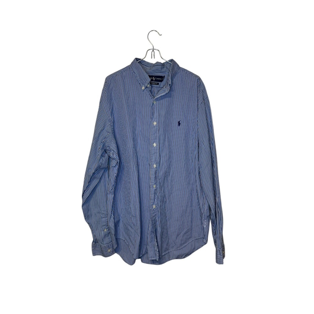 Polo Ralph Lauren Men Shirt Classic Fit‎ Button Down Long Sleeve Cotton Blue XL